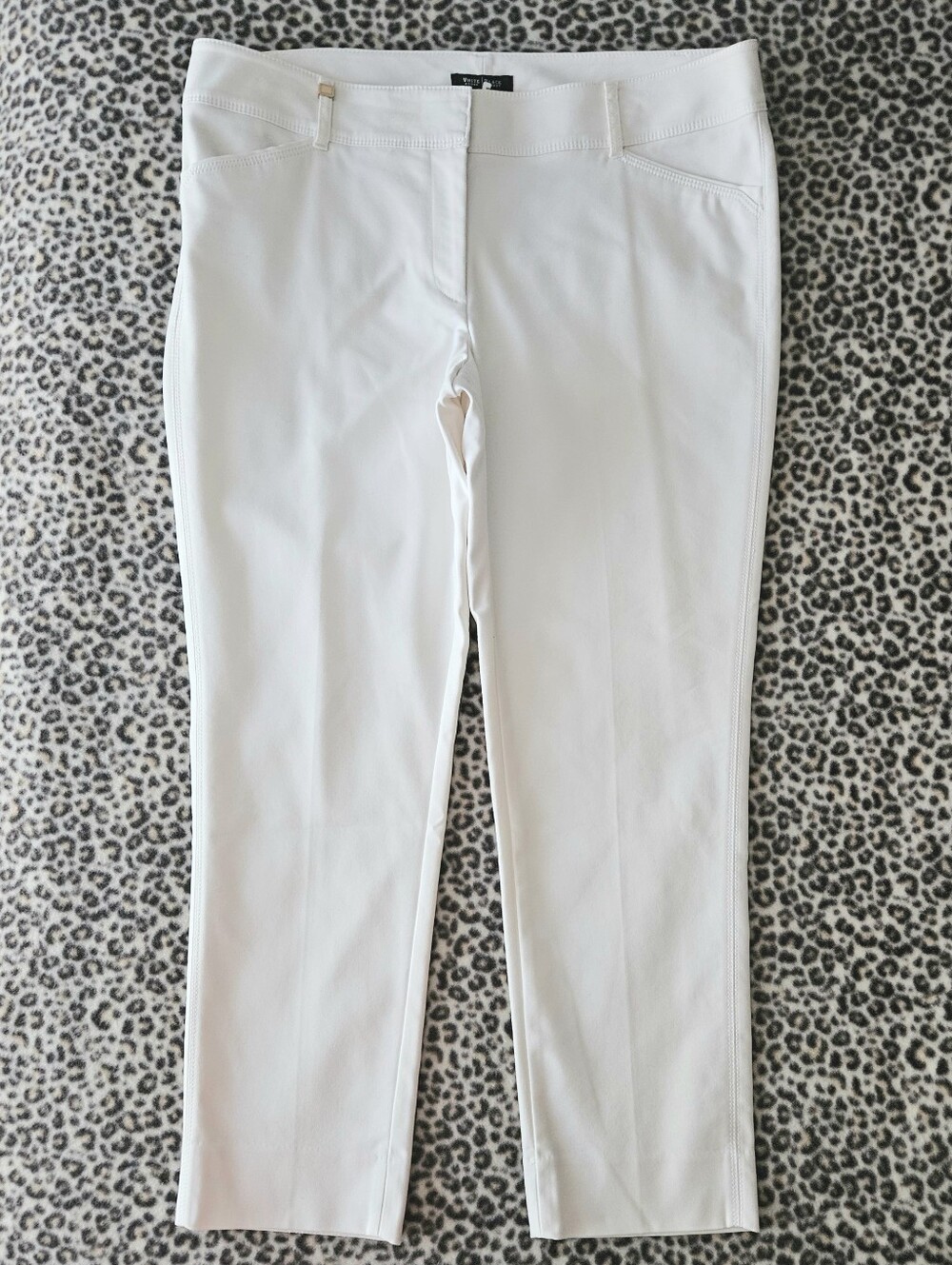 WHBM Perfect Form Slim Ankle Ecru Off White Dress Pants, Size 12R, EUC